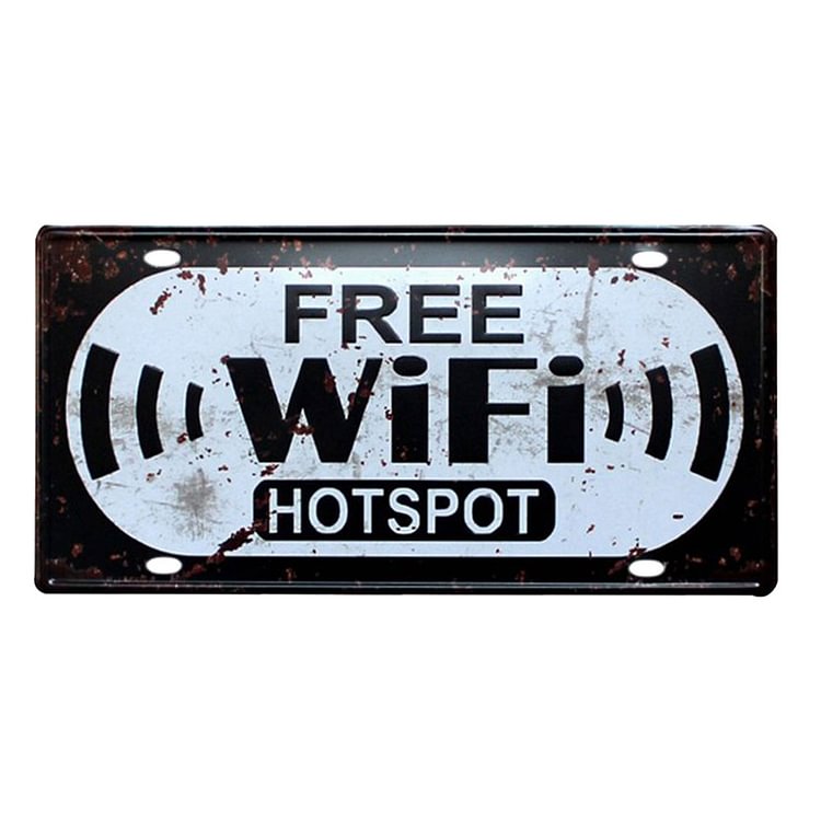 WiFiDoor - Car Plate License Tin Signs/Wooden Signs - 30x15cm