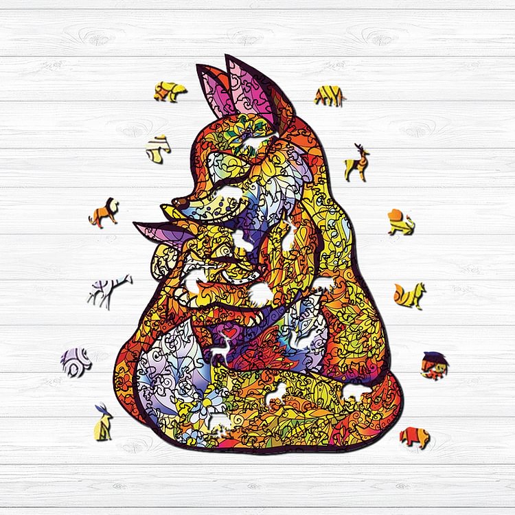 Mother Fox Wooden Jigsaw Puzzle