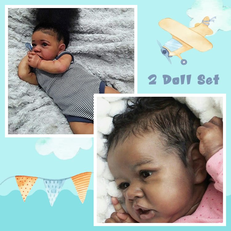 Black Look Real Sisters Reborn Baby Doll So Truly Real Baby Doll by Creativegiftss® Exclusively Diana and Chaya -Creativegiftss® - [product_tag]