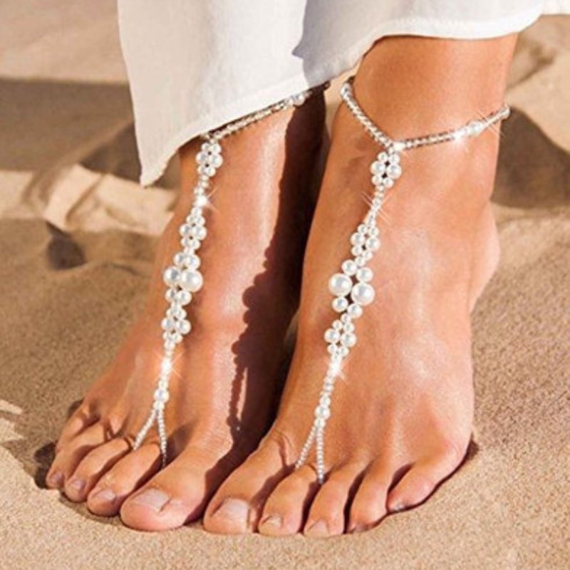 Minnieskull Pearl fashion ladies all-match ankle chain - Minnieskull
