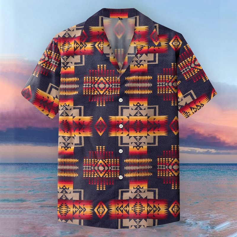 Geometric print comfortable short-sleeved shirt - Krazyskull