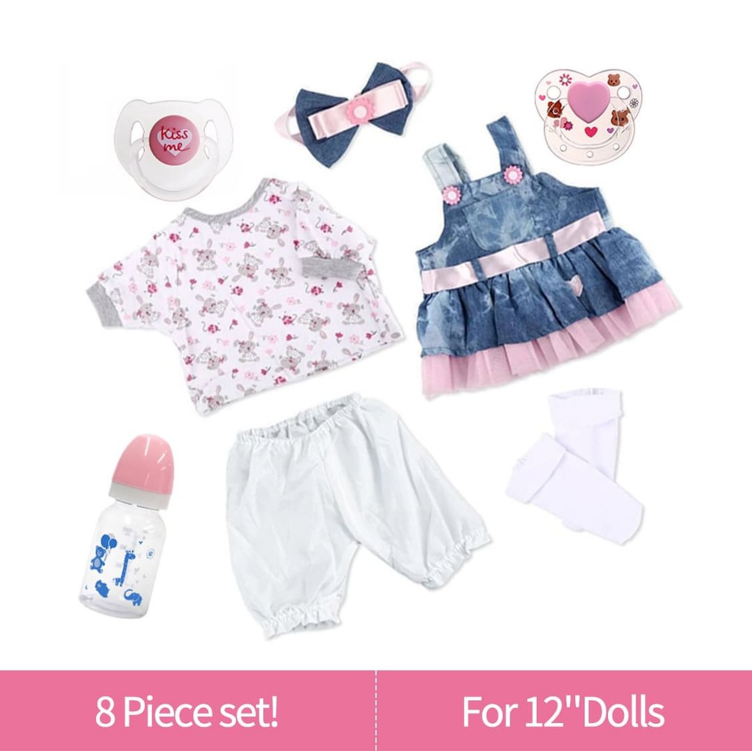  [Suitable for 12'' Mini doll]Adoption Reborn Baby Essentials-8pcs Gift Set B - Reborndollsshop.com-Reborndollsshop