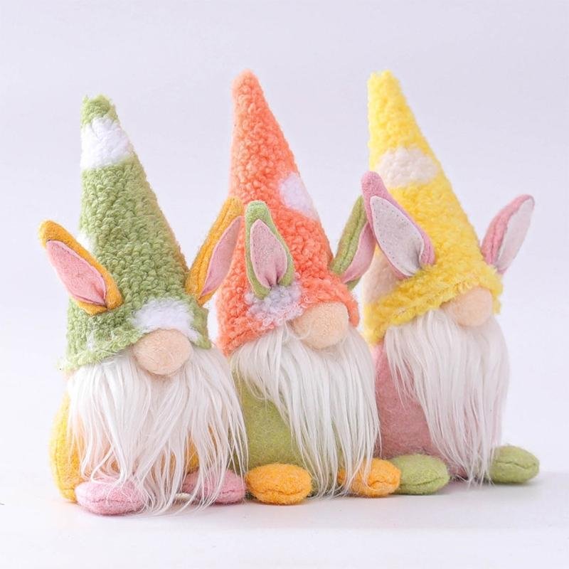 Spring Plush Bunny Gnome Doll For Easter Gift、、sdecorshop