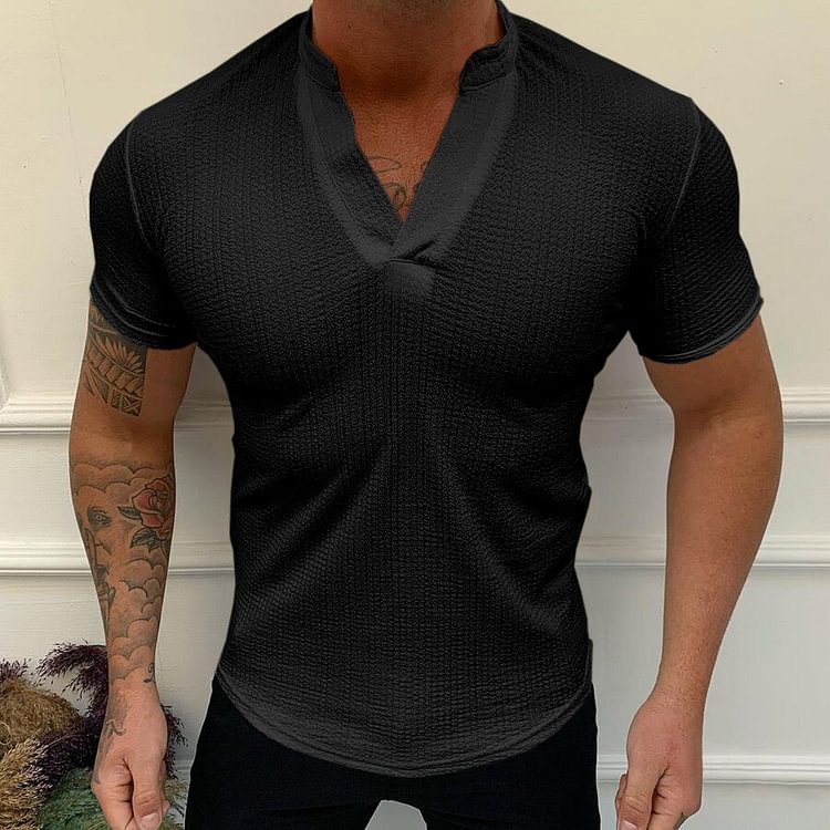 BrosWear Slim Fit V-Neck Short Sleeve T-Shirt