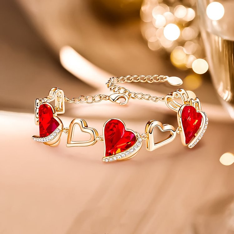 For Love - S925 We are connected heart to heart Crystal Love Heart Bracelets