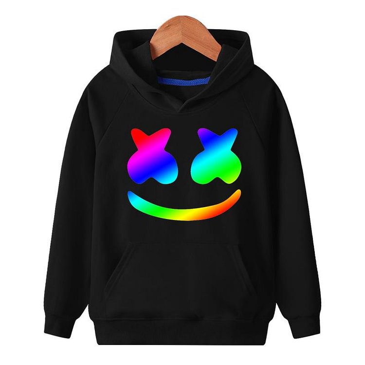 Marshmello Smilling Face Hoodie Cotton Big Youth Pullover Hood-Mayoulove