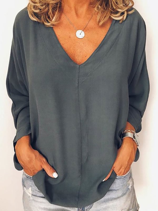 Women's Simple & Basic Long Sleeve Shirts & Tops