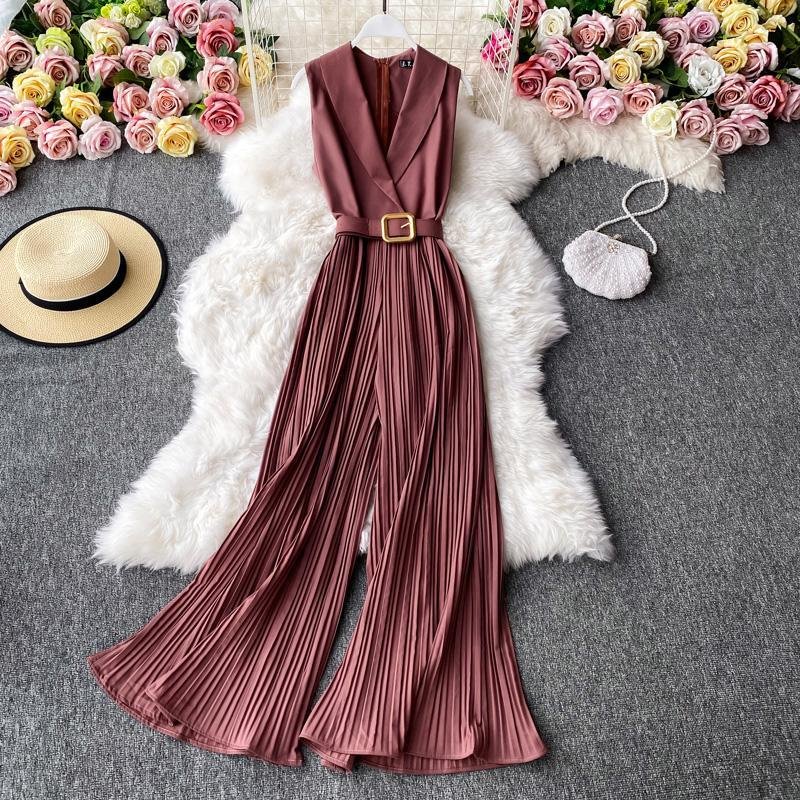 Fashion Sleeveless Solid Color Rompers P11698
