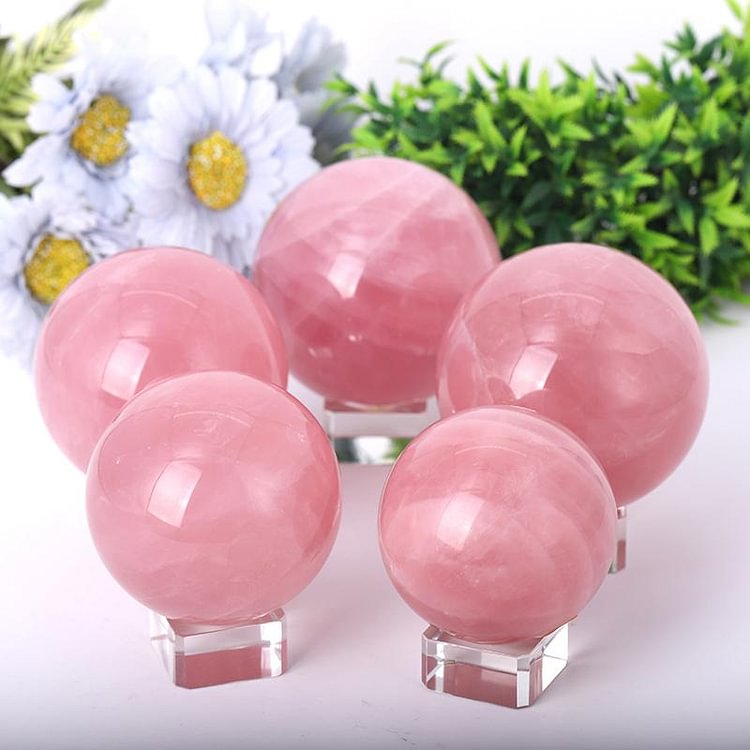 2.0"-4.5" Rose Quartz Sphere Crystal wholesale suppliers