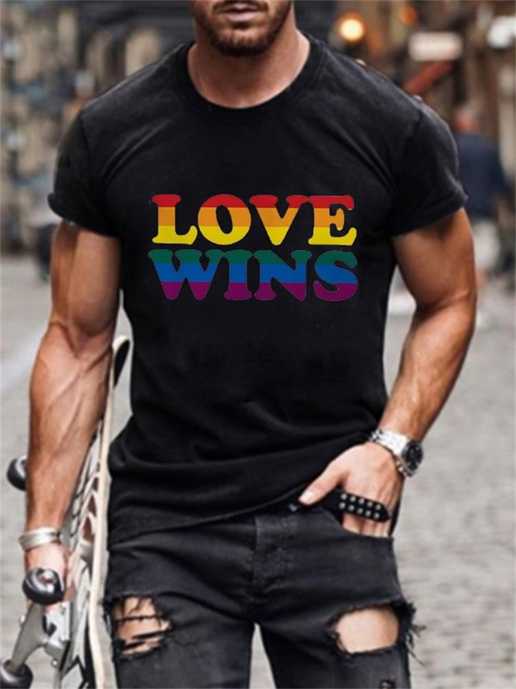 Tiboyz Rainbow LOVE WINS Crew Neck T Shirts