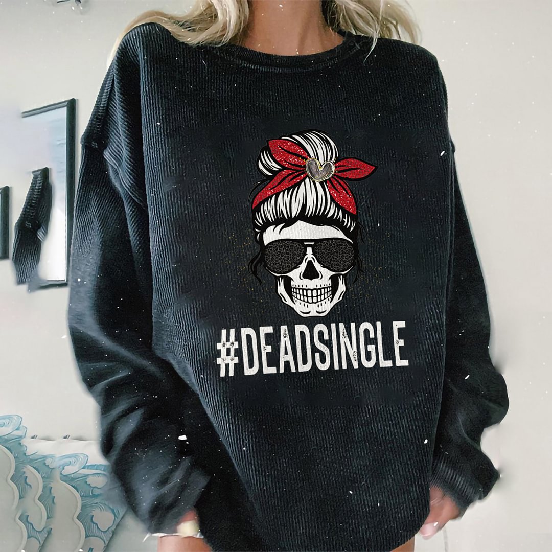 Minnieskull Deadinside Skull Printing Sweatshirt - Minnieskull