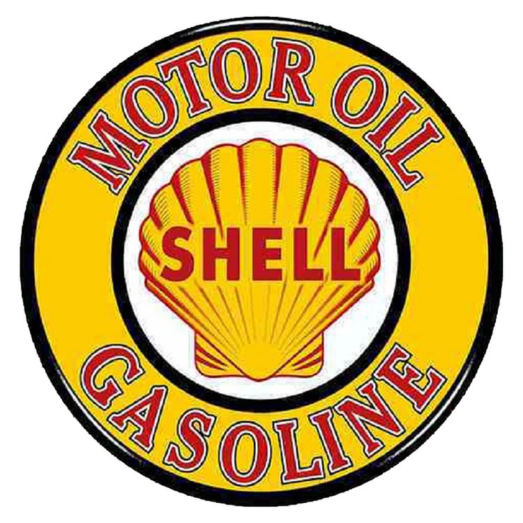 Shell Motor Oil - Round Vintage Tin Signs/Wooden Signs - 30x30cm