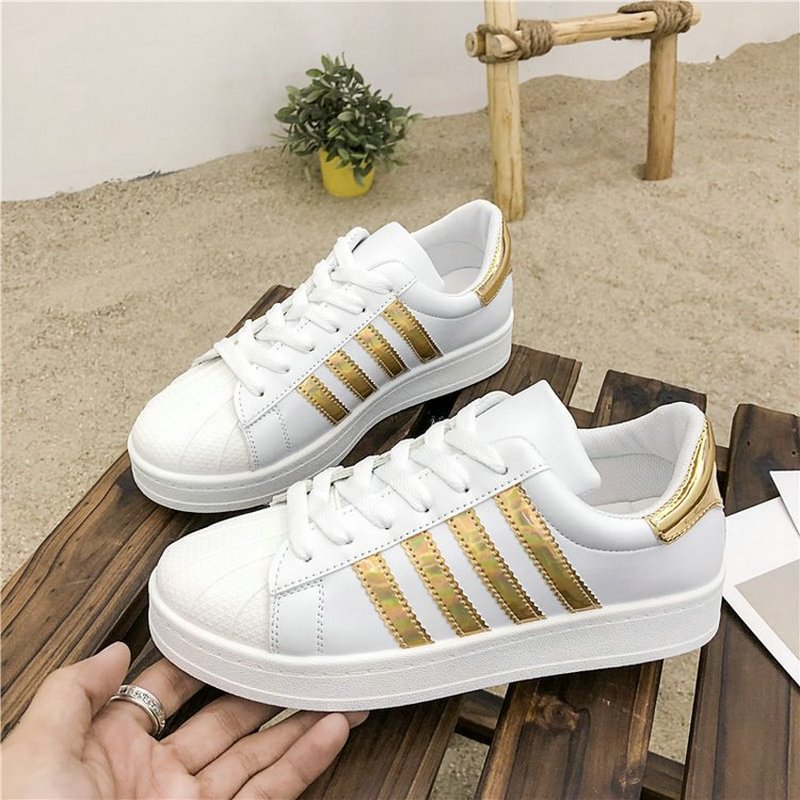 Women's Outdoor Multicolor White PU Leather Fashion Sneakers