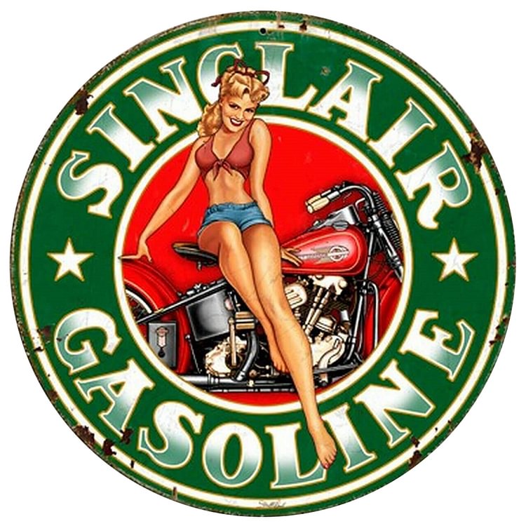 Sinclair Gasoline - Round Vintage Tin Signs/Wooden Signs - 30x30cm