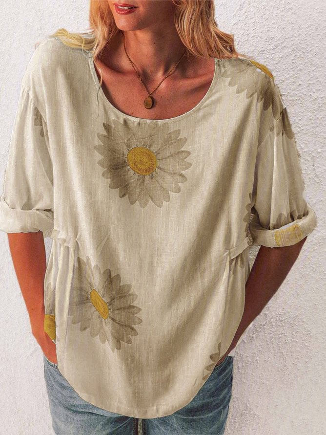 Women Floral Cotton Shirts & Tops