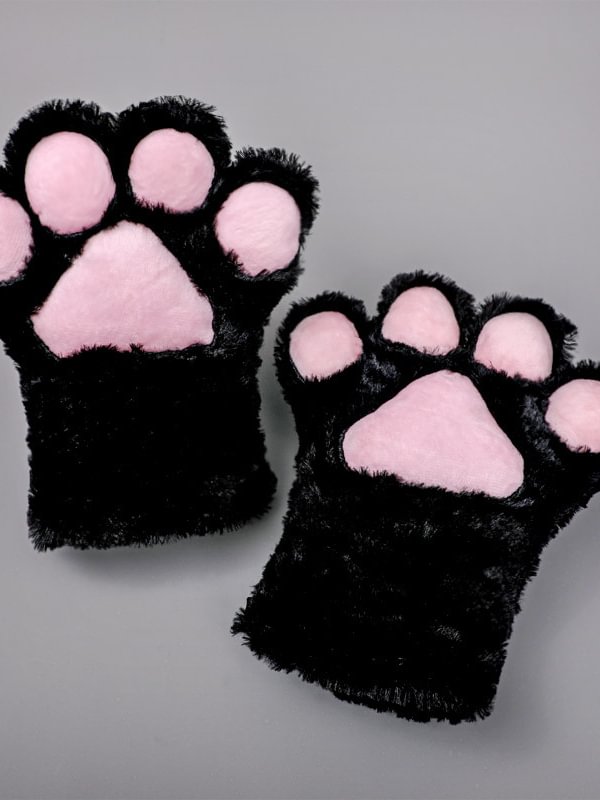 Cute Cat Paws Fluffy Gloves