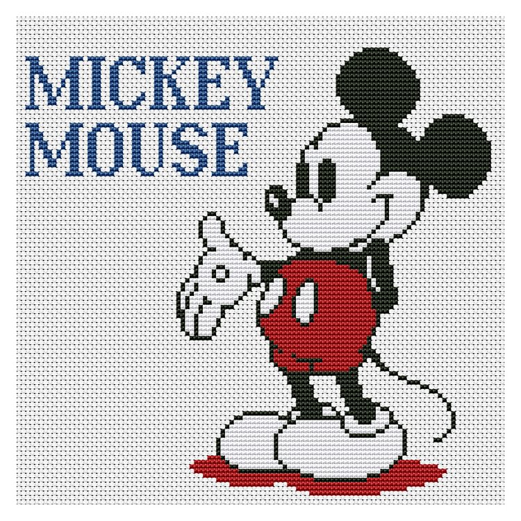 (Counted/Stamped)Mickey Mouse - 3 Strands Cross Stitch 30*30CM