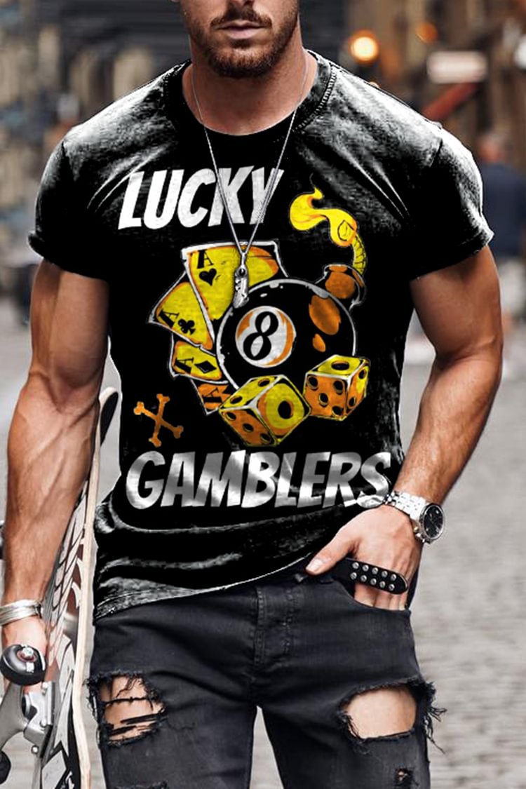 Tiboyz Fashion Casual Lucky GAMBLE Cozy T-Shirt