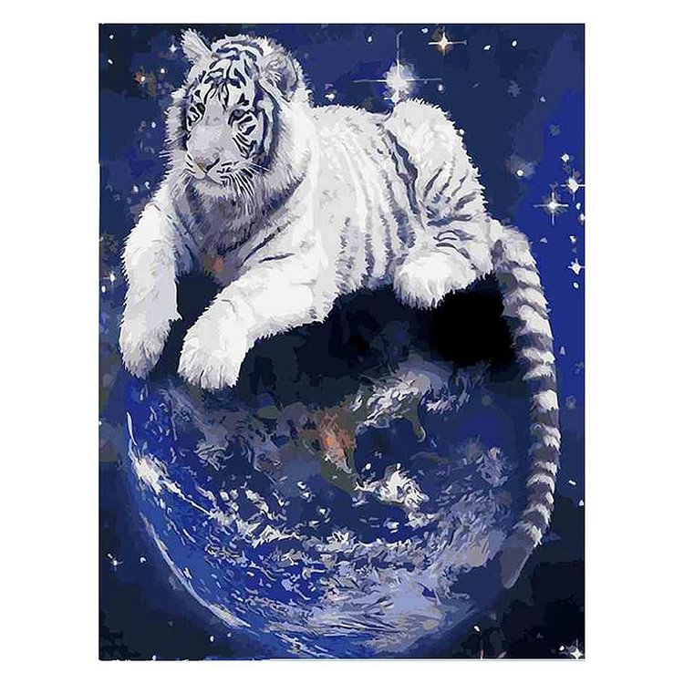 Tiger - Round Drill Diamond Painting - 40x30cm(Canvas)