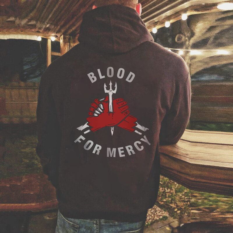 UPRANDY Blood For Mercy Printed Casual Men's Hoodie -  UPRANDY