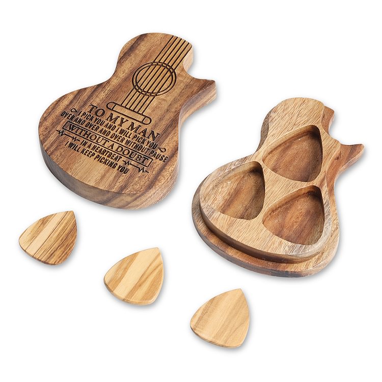To My Man - I Will Keep Picking You - Guitar Pick Box with 3 Picks
