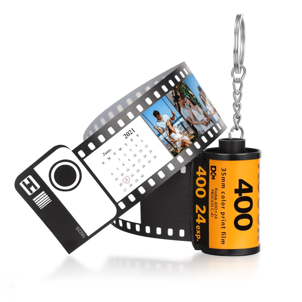Start 10 Photos Photo & Calendar Keychain Film Camera Roll Multiphoto Gift