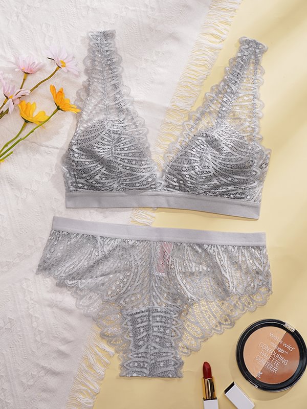 French Lace Underwear Two-piece Suit-Icossi