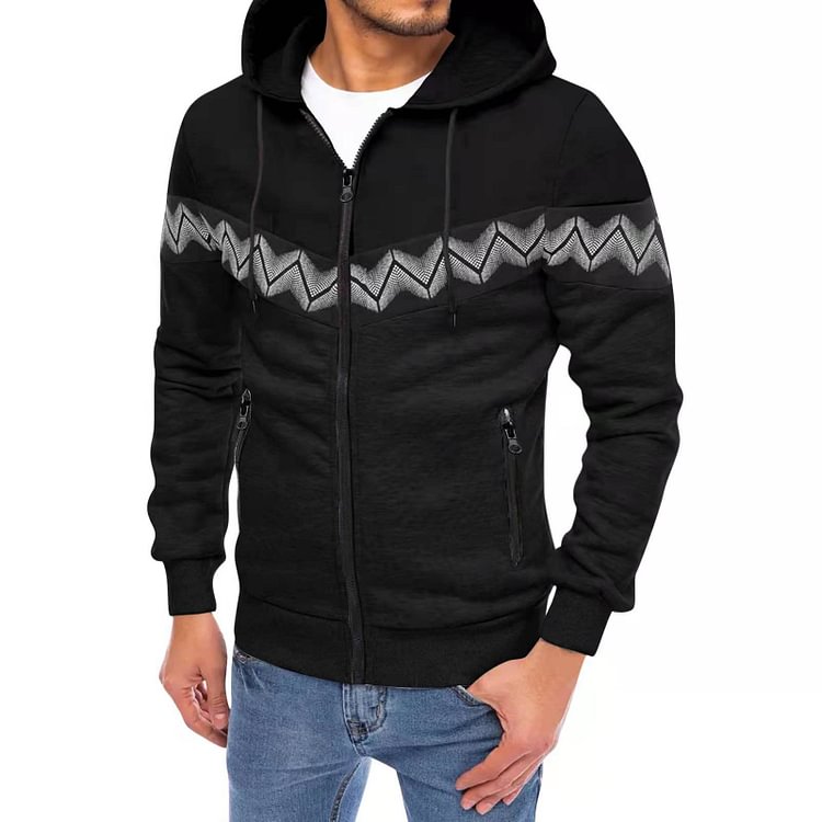 BrosWear Men's Zip Hooded Sports Sweatshirt