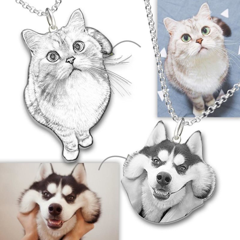Personalized Pet Memorial Picture Necklace, Custom Necklace with Picture