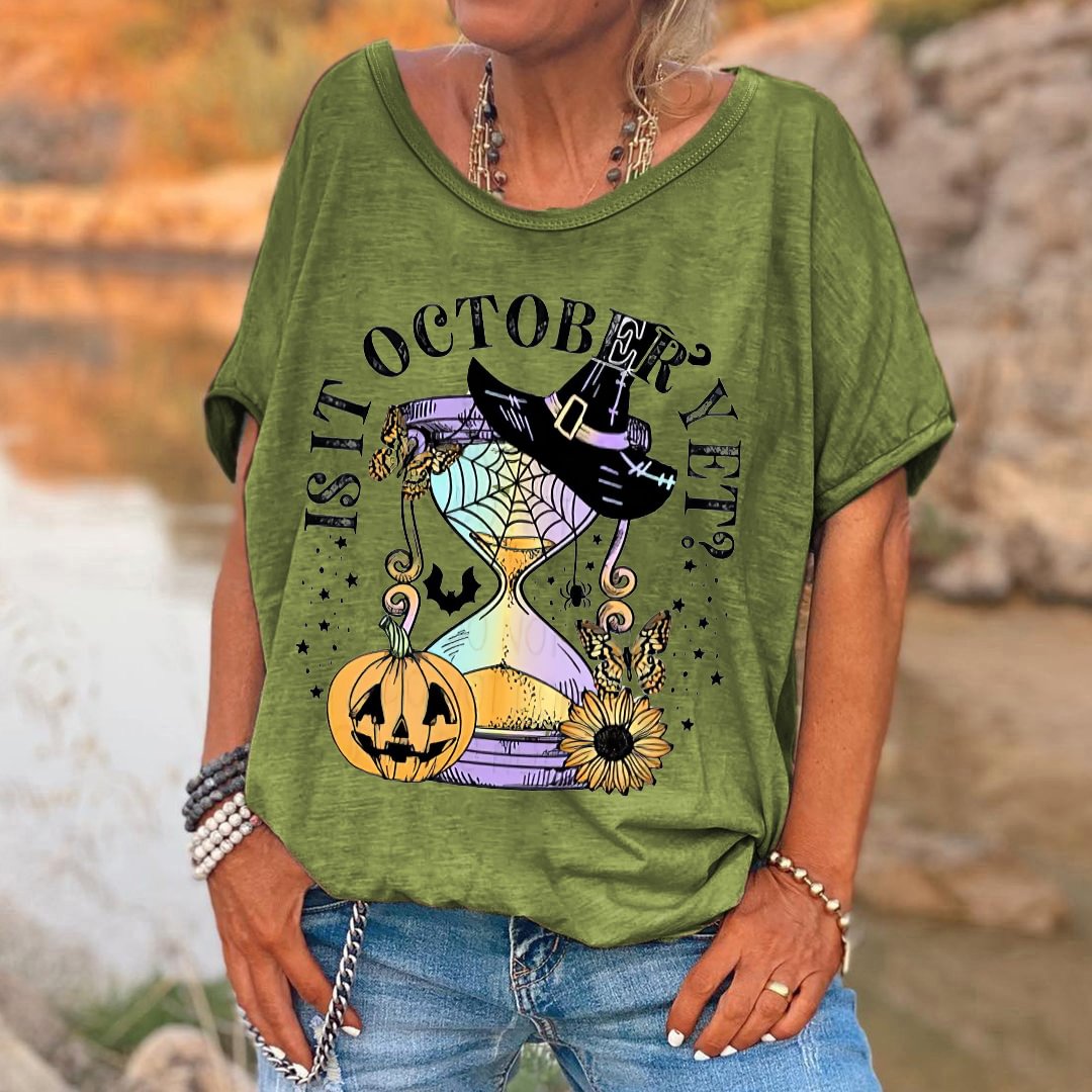 Is It October Yet? Printed Casual T-shirt