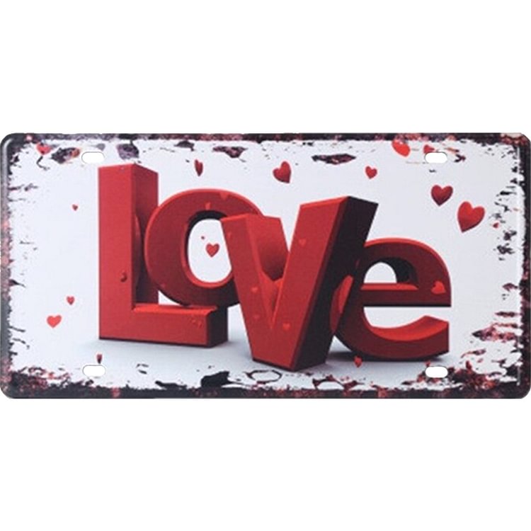 Love - Car Plate License Tin Signs/Wooden Signs - 30x15cm