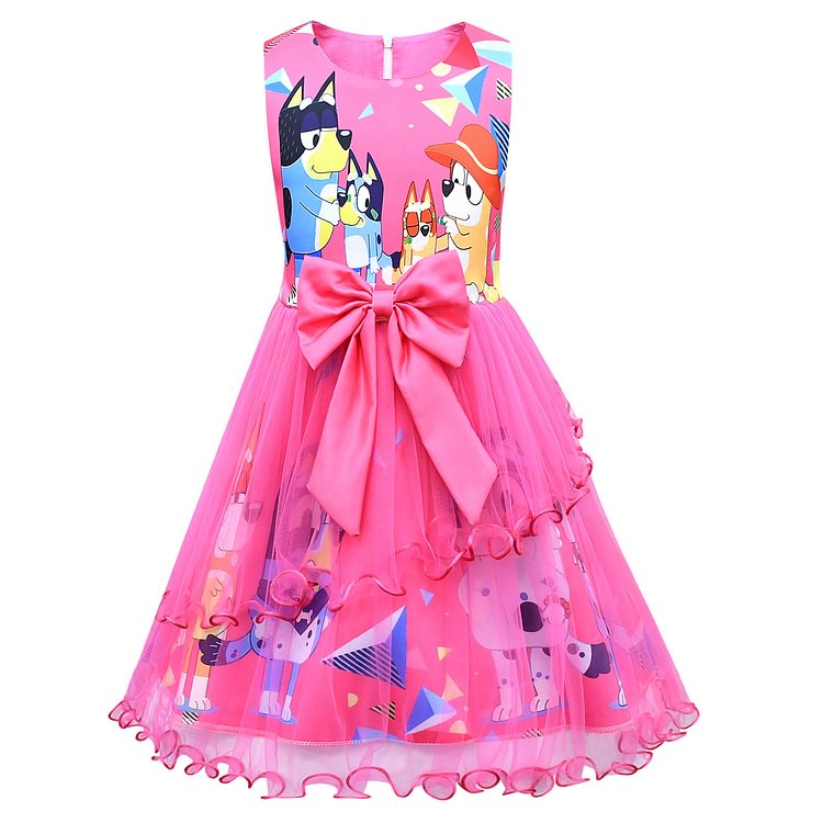 Girl Princess Skirt Screen Pong Skirt Bluey Bluey Children's Cartoon Dress Kids Skirt 80441-Mayoulove