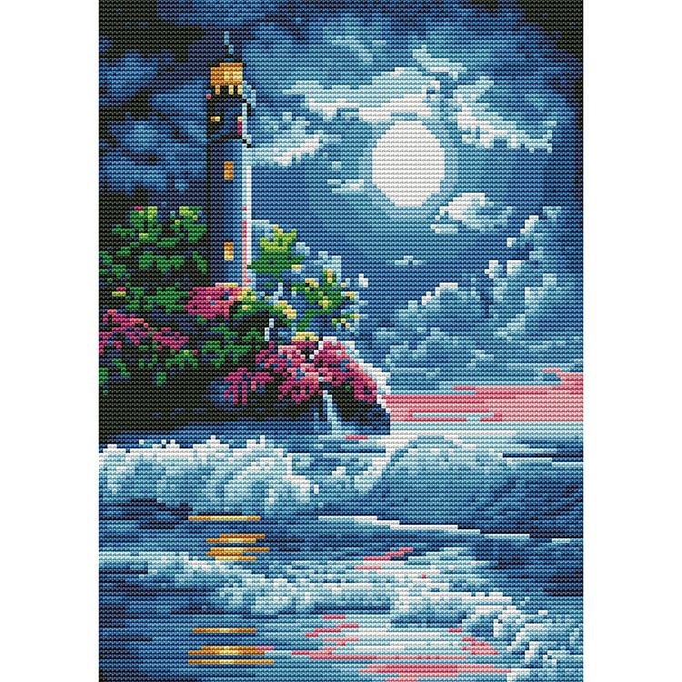 Seaside Lighthouse-11Ct Stamped Cross Stitch-40*30CM