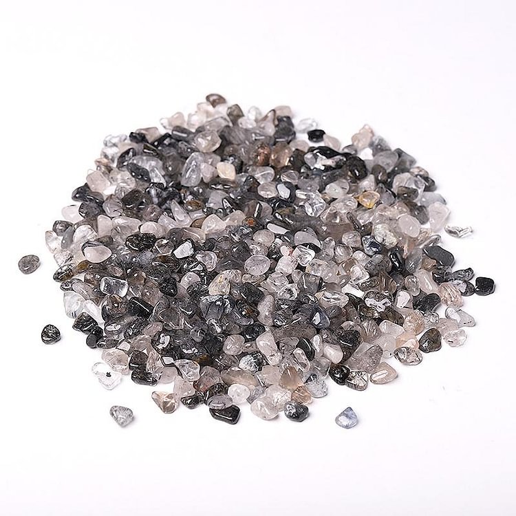 0.1kg Different Size Natural Blak Tourmaline in Quartz Chips Crystal Chips for Decoration Crystal wholesale suppliers