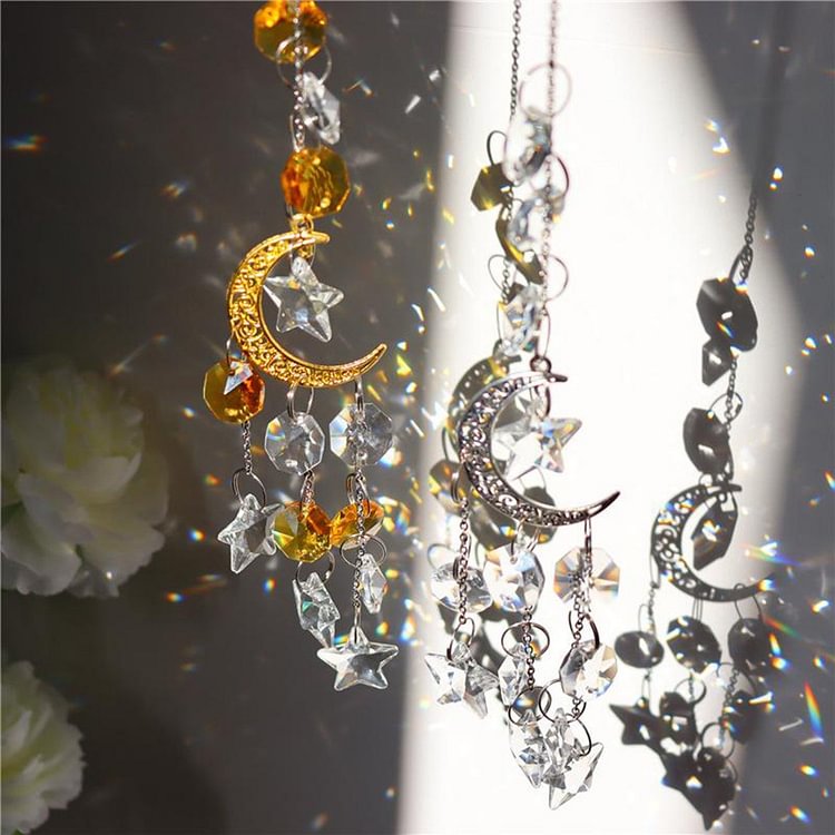 Star Wind Chime Moon Crystal Pendant Ornament For Home Decor