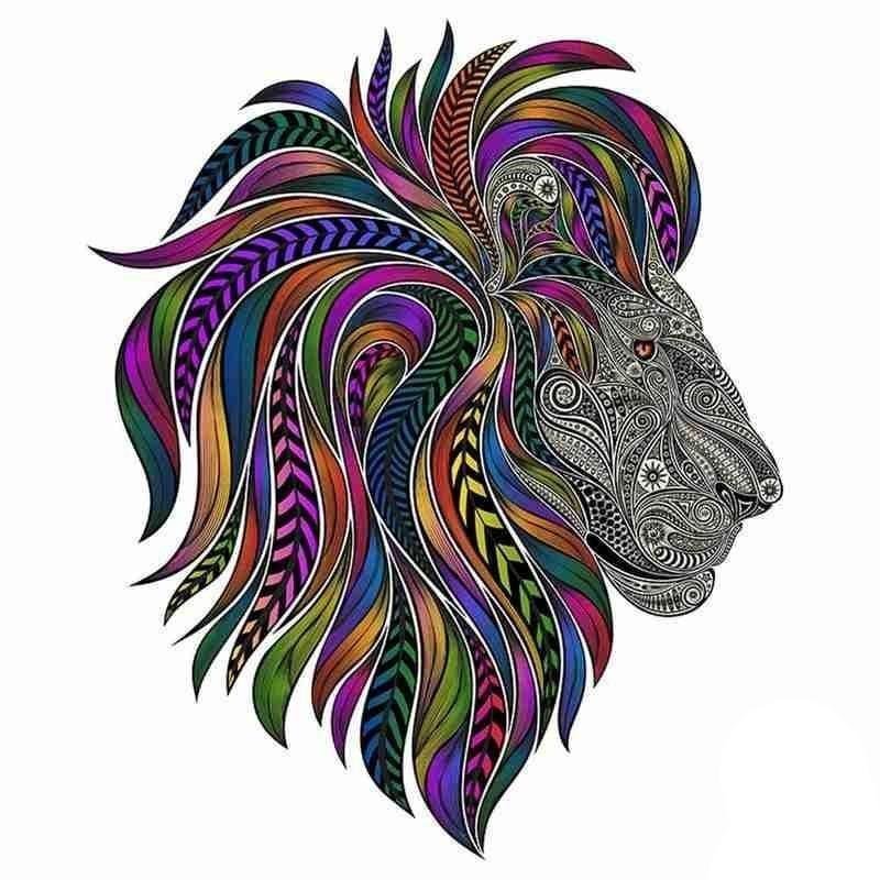 JEFFPUZZLE™-JEFFPUZZLE™ Colorful Lion Jigsaw Puzzle