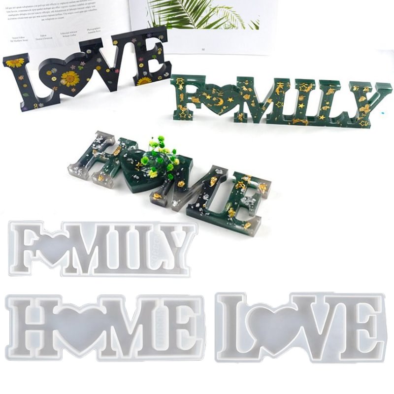 Home & Love & Family Resin Word Sign Molds