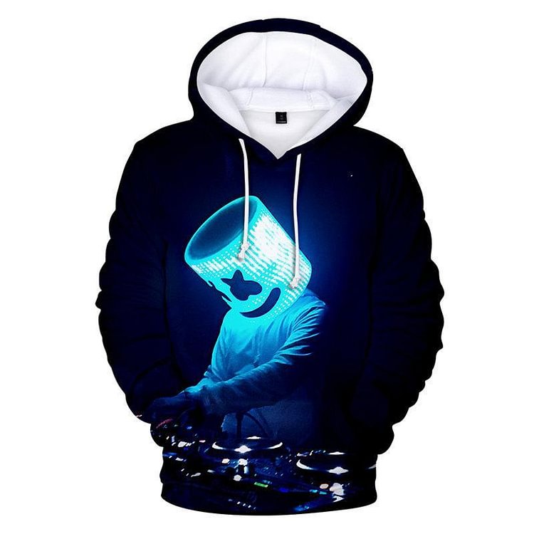 Unisex 3D Youth Marshmello Sweatshirt Casual Hoodie-Mayoulove