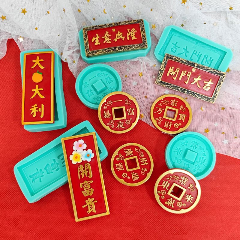 Chinese Style Auspicious Words Resin Mold