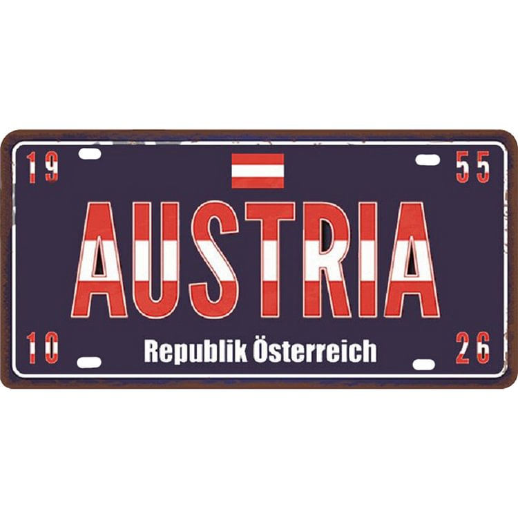Austria - Car Plate License - 30x15cm