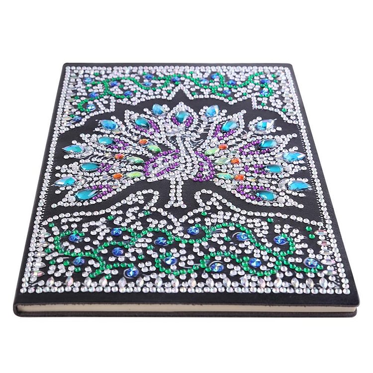Peafowl-DIY Creative Diamond 50 Pages A5 Notebook
