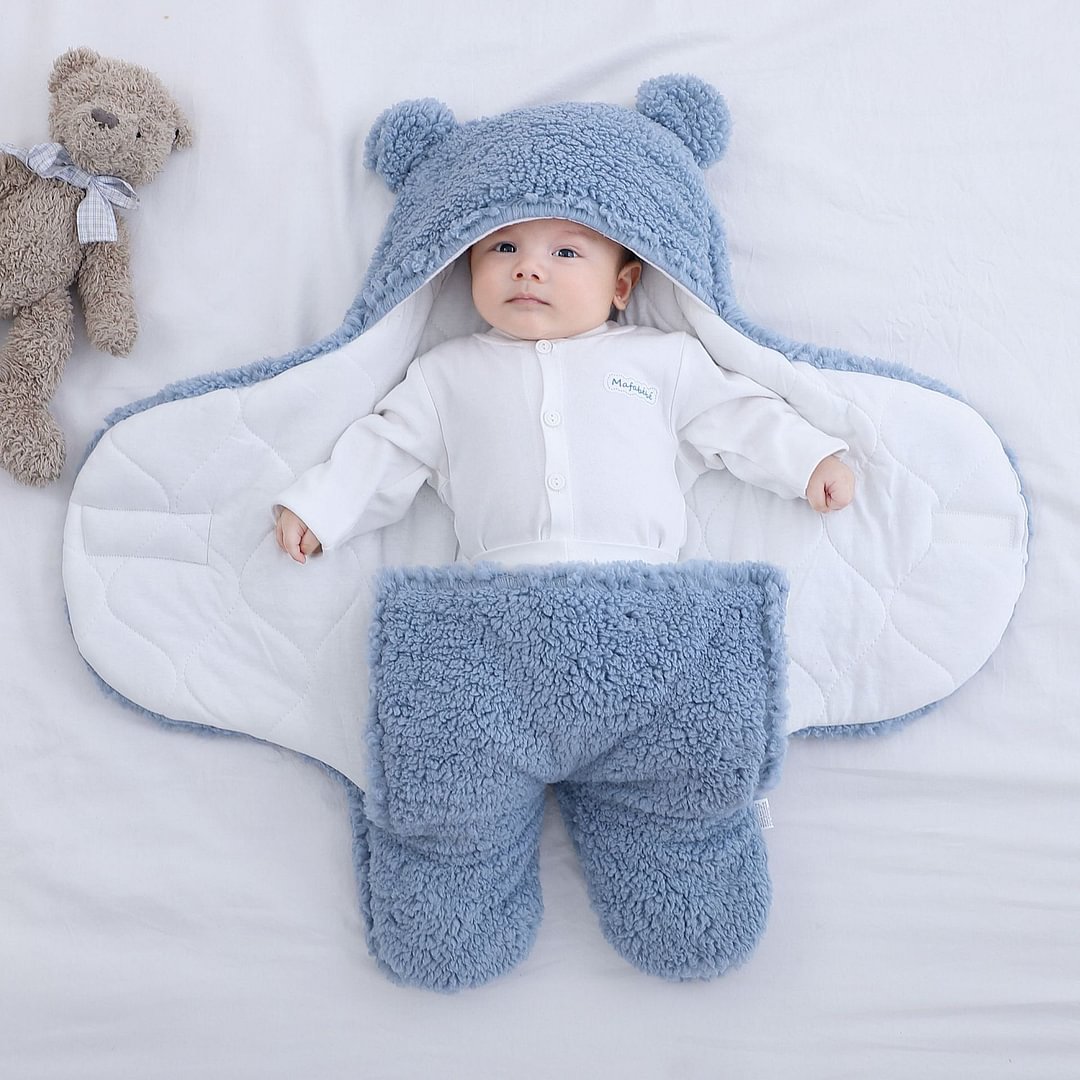 Baby Sleeping Bag Ultra-Soft Fluffy Fleece Newborn Receiving Blanket Infant Boys Girls ClothesSleeping Nursery Wrap Swaddle、、sdecorshop