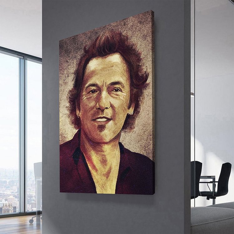 Bruce Springsteen Pencil Drawing Canvas Wall Art