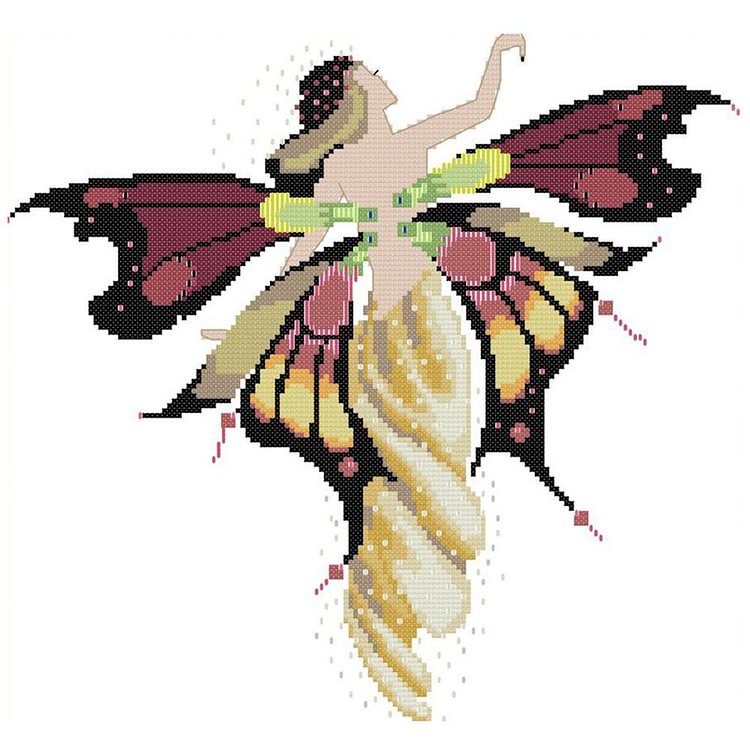 Butterfly Fairy - 14CT Stamped Cross Stitch - 34*33cm