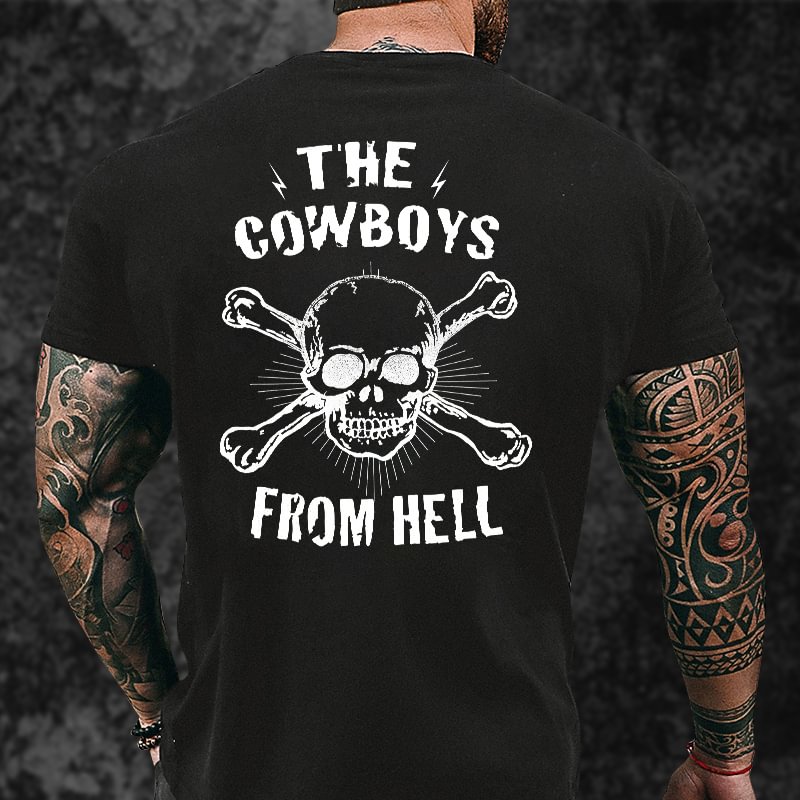 Livereid The Cowboys From Hell Printed Skull T-shirt - Livereid