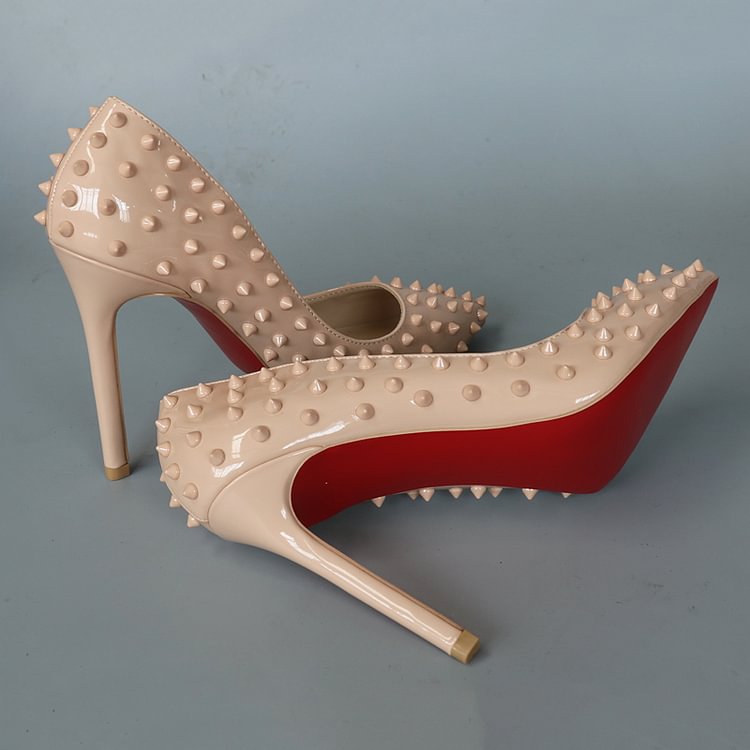 12cm Rivets Party  Red Bottom Pumps