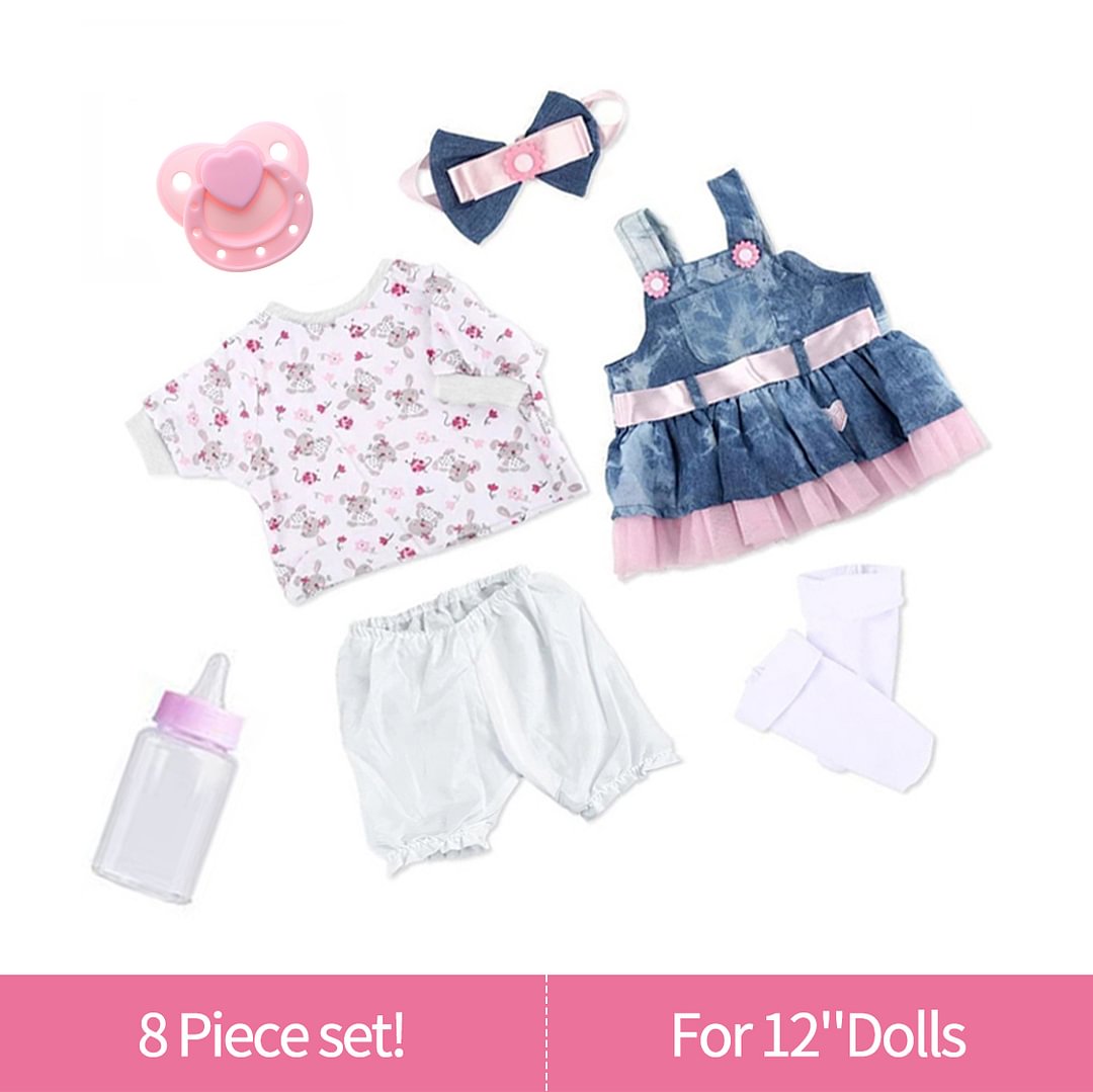 [12'' Dolls] Adoption Reborn Baby Clothes Pacifier Essentials-8pcs Accessories Gift Set B 2022 -jizhi® - [product_tag]
