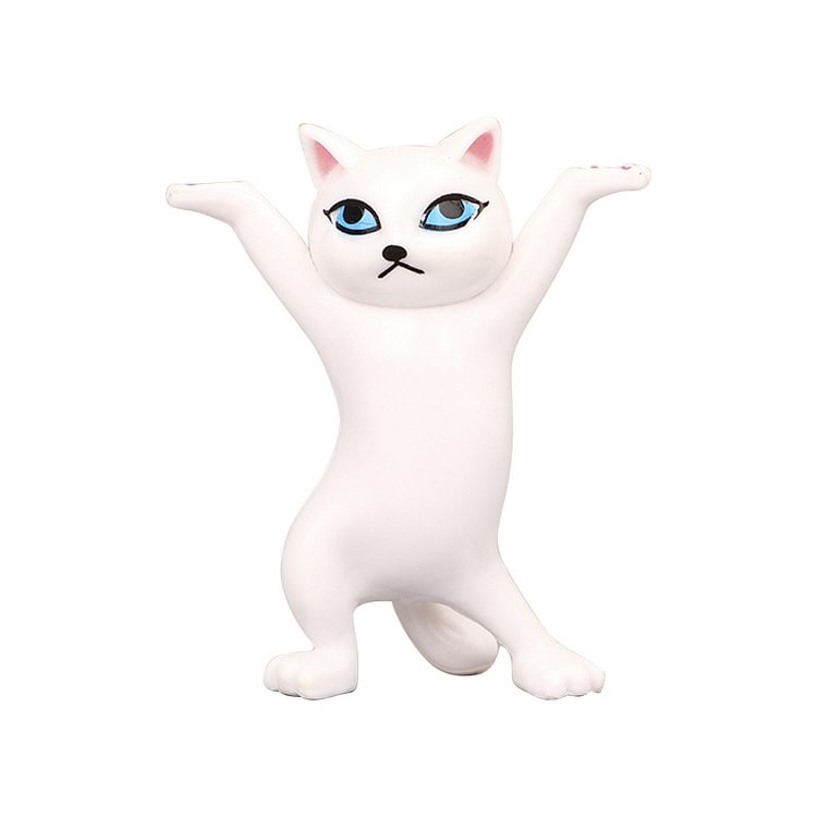 Cartoon Cat Pen Holder Resin Dancing