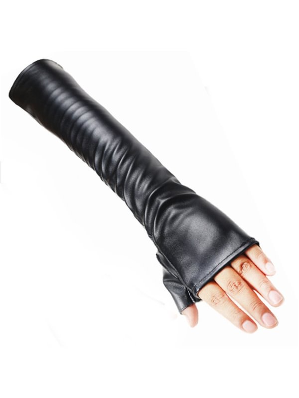 Solid Color Arm Warmer Fingerless Gloves