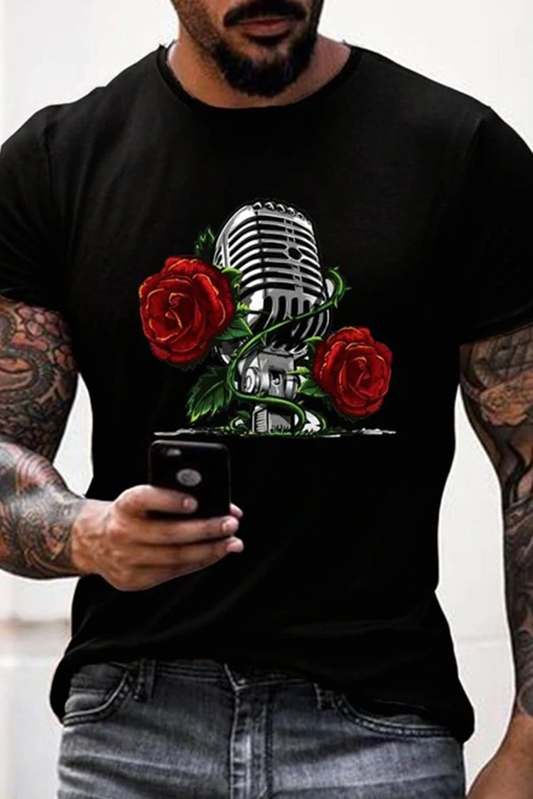 Tiboyz Rose Microphone Short Sleeve T-Shirt